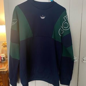 Adidas Blue and Green Sweatshirt. M